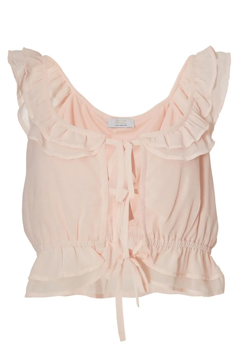 Baby Pink Ruffle Crop Top