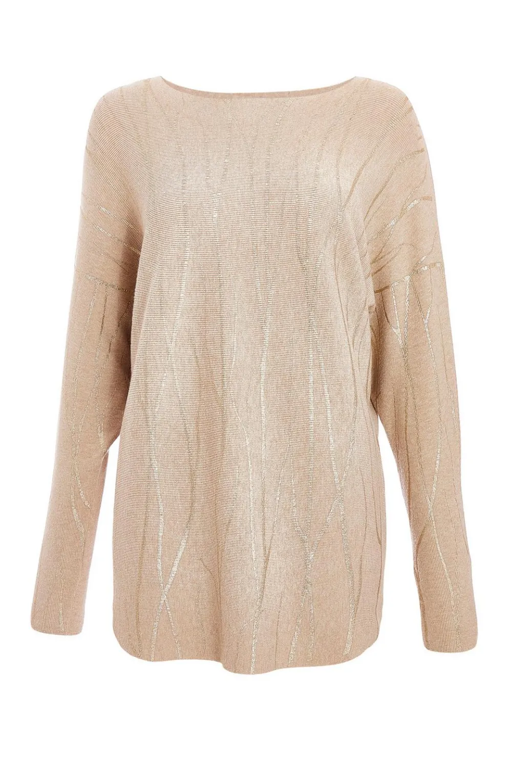 Beige Knit Foil Detail Jumper