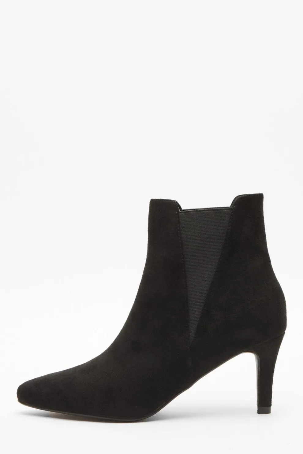 Black Ankle Heeled Stretch Boots