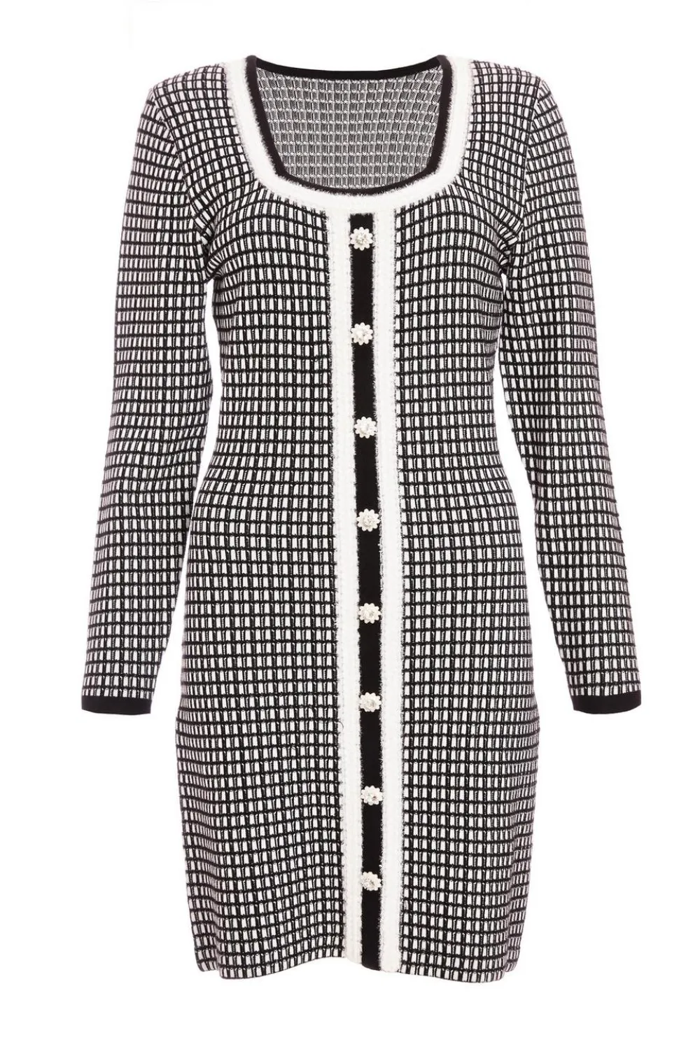 Black Boucle KnitJumper Dress