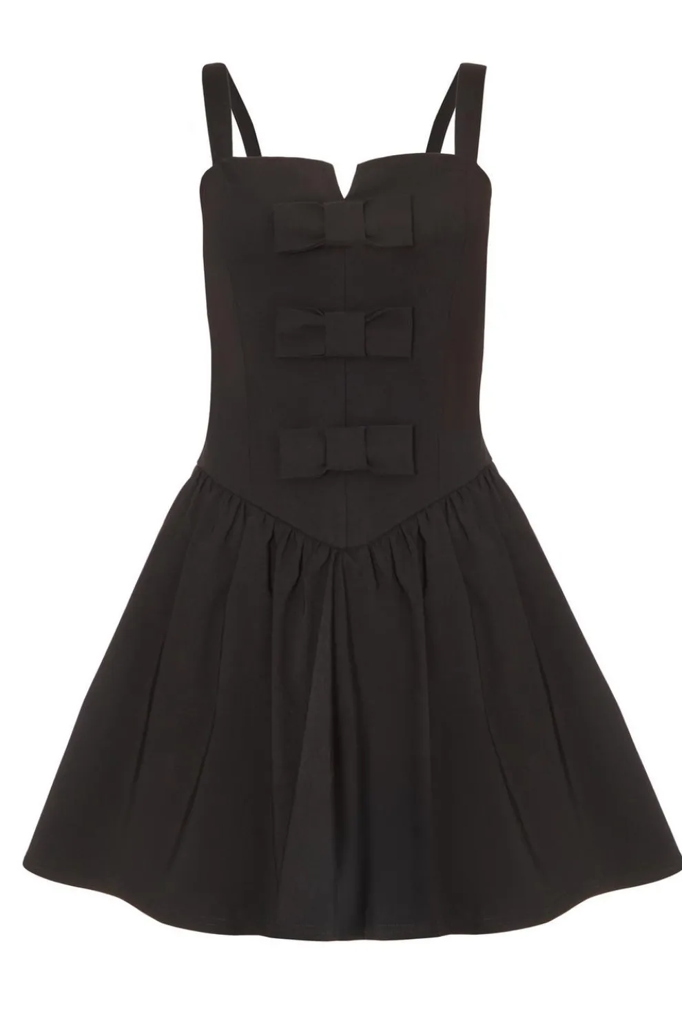 Black Bow Front Mini Dress