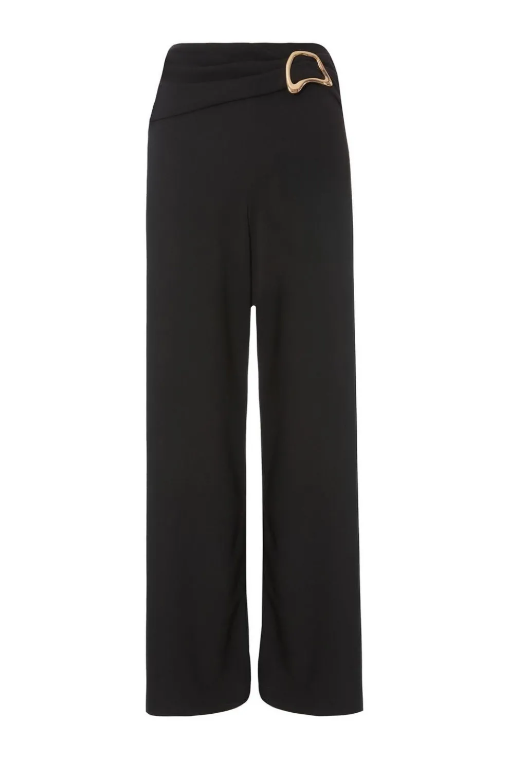 Black Buckle Palazzo Trousers