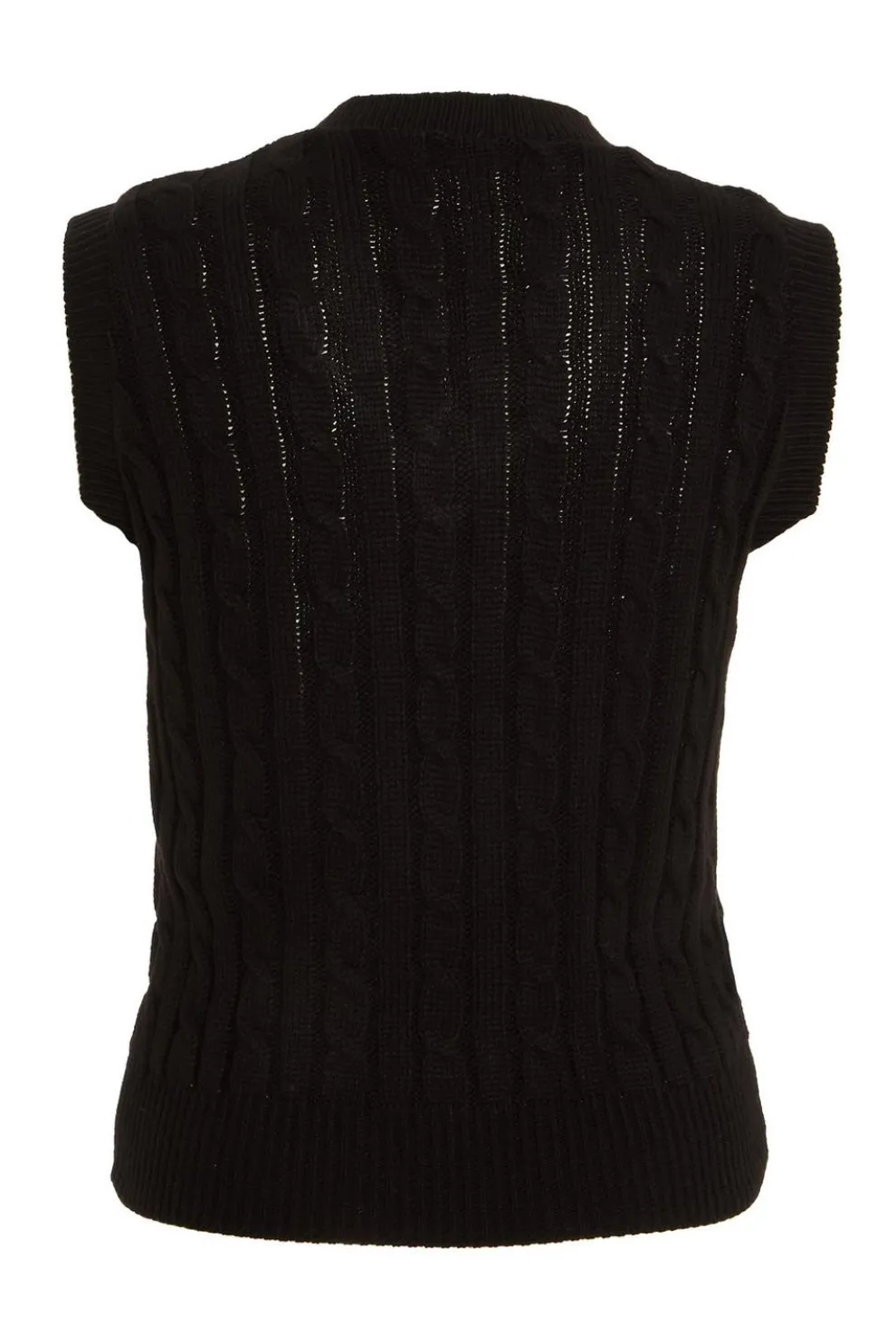 Black Cable Knit Tank Top