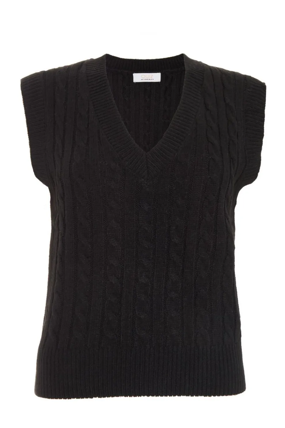 Black Cable Knit Tank Top