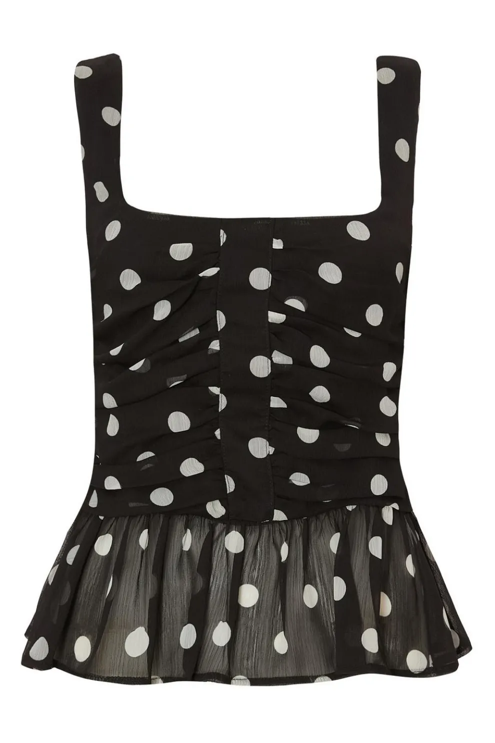 Black Chiffon Polka Dot Top