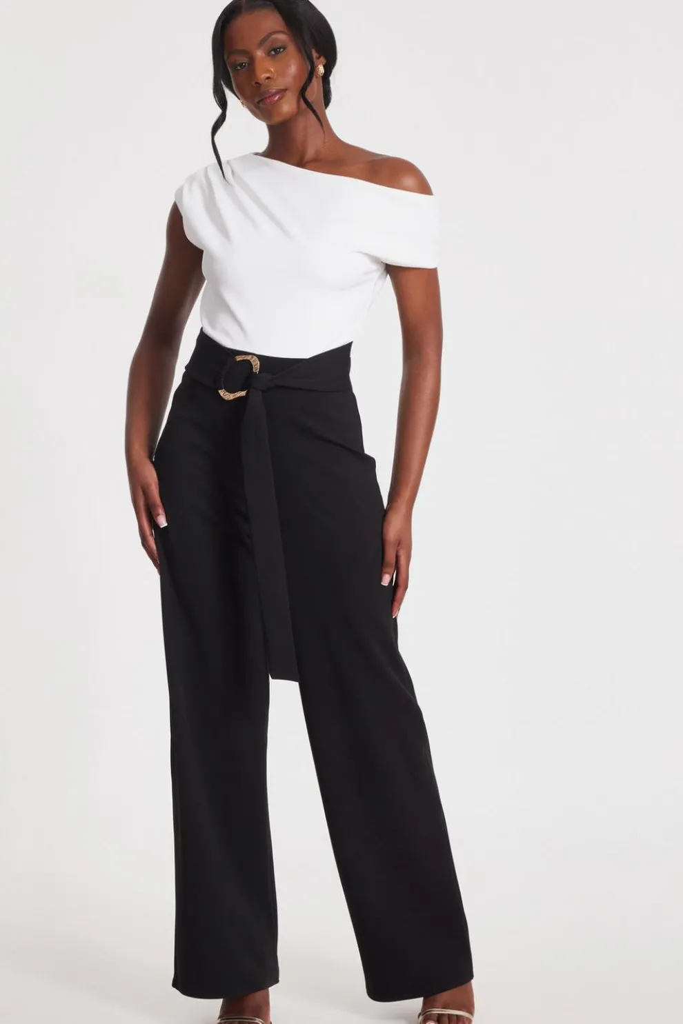 Black Contrast Palazzo Jumpsuit