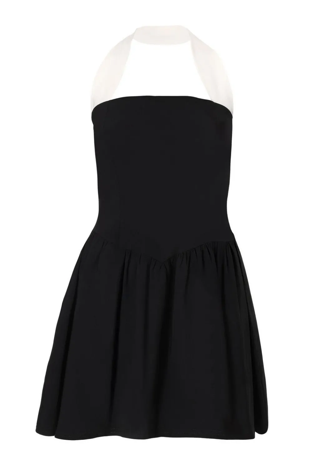 Black Contrast Skater Dress