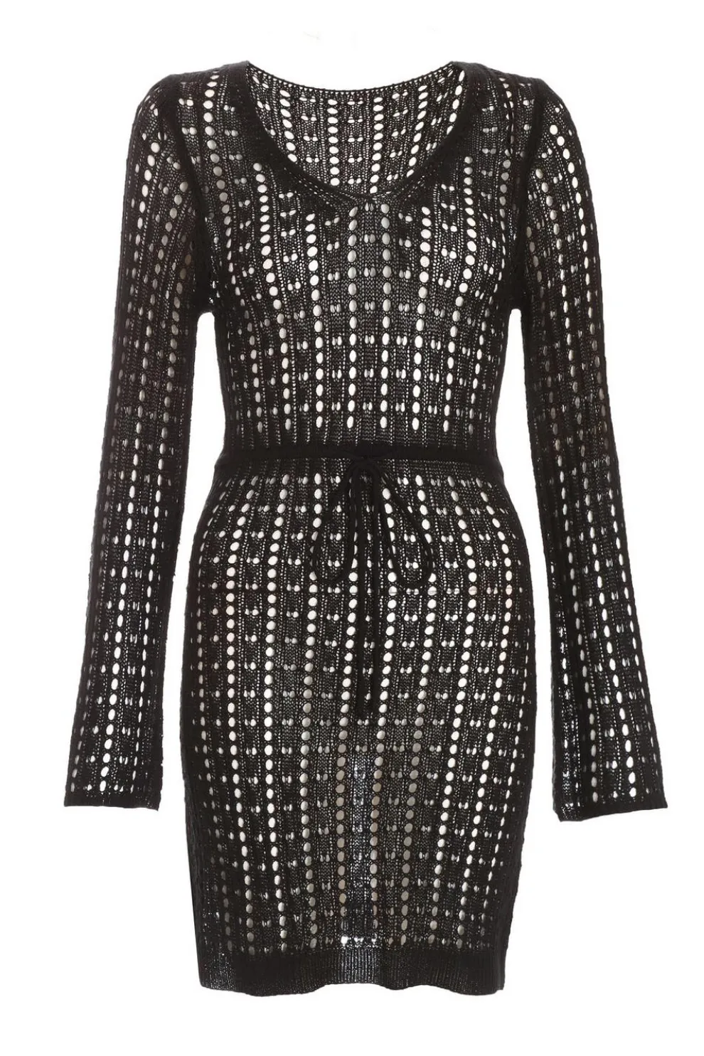 Black Crochet Mini Dress