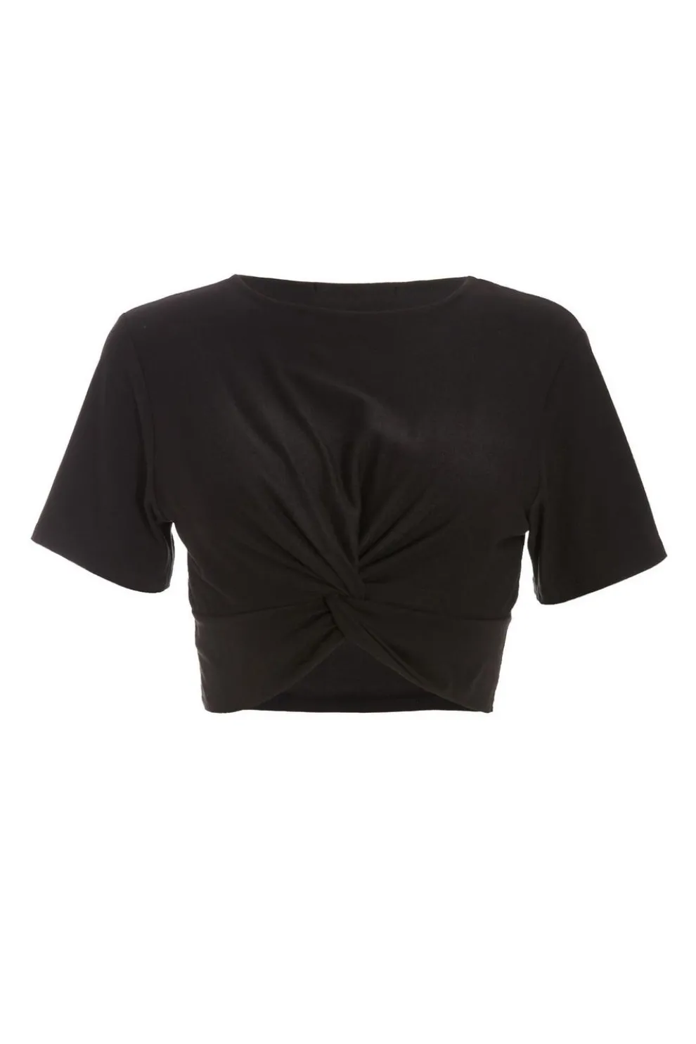 Black Cross Front Crop Top