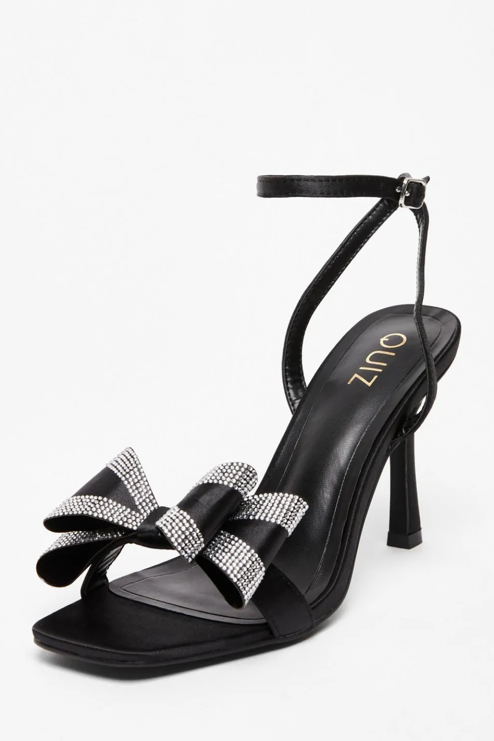 Black Diamante Bow Heels
