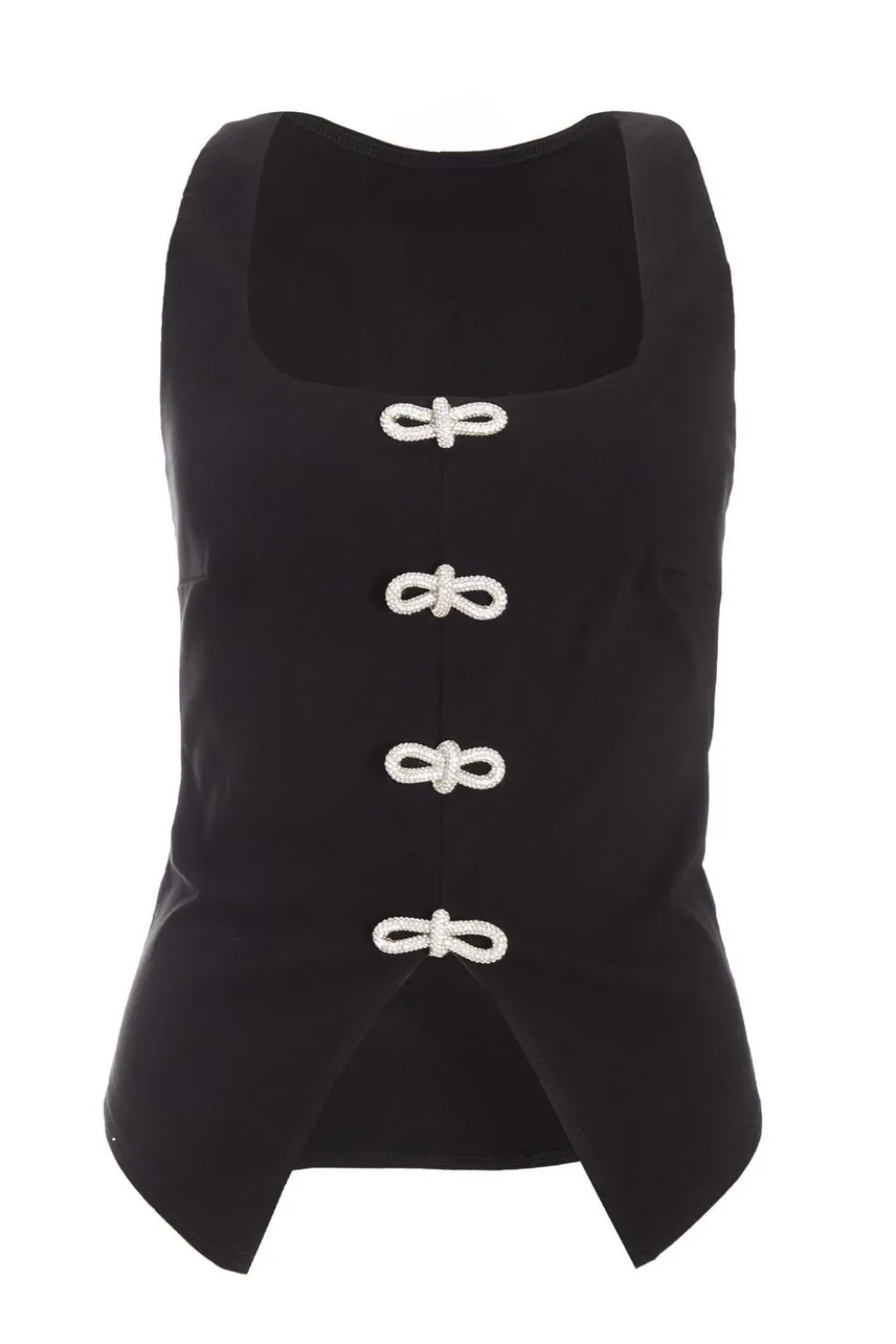 Black Diamante Bow Top