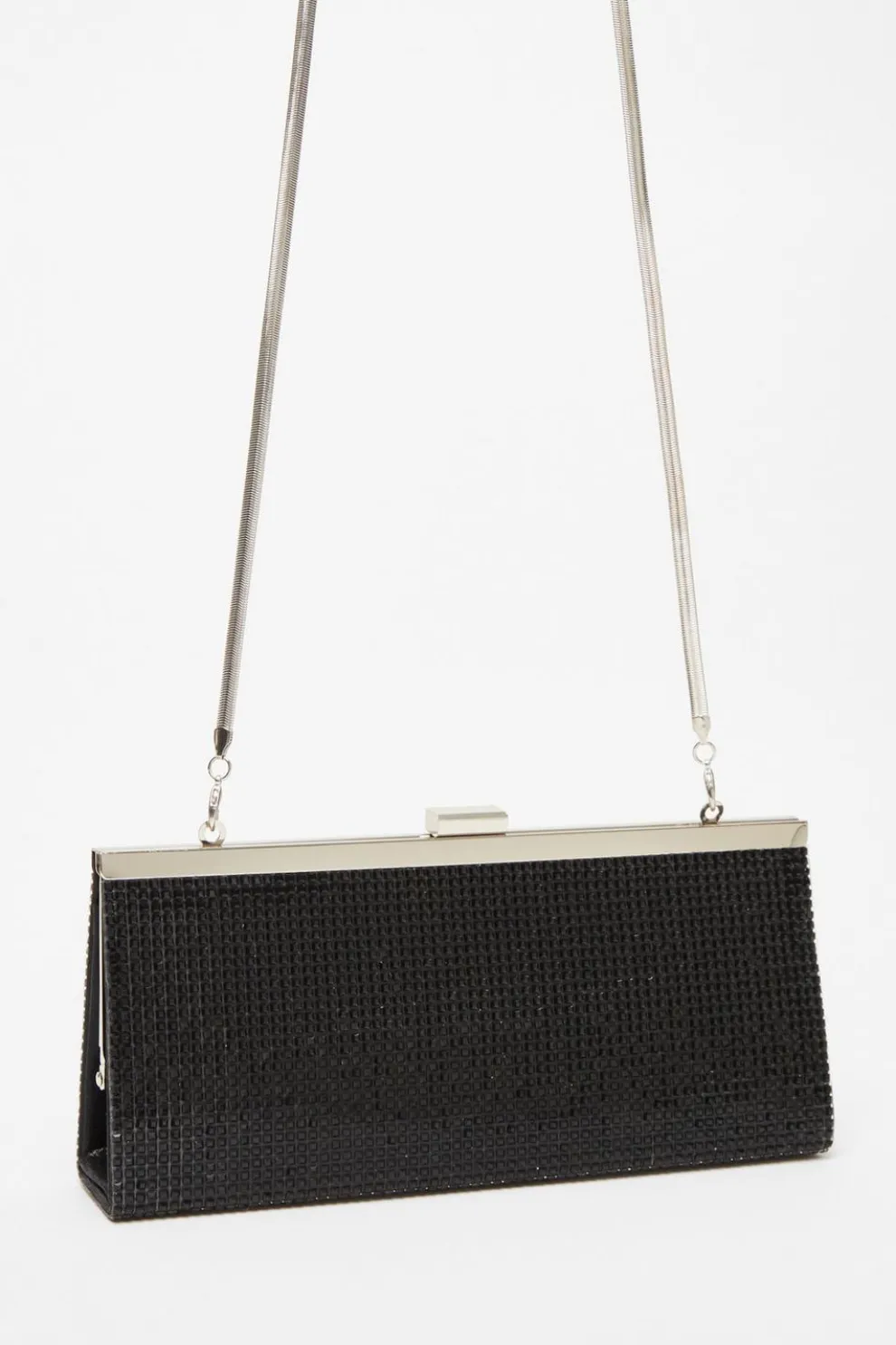 Black Diamante Clutch Bag