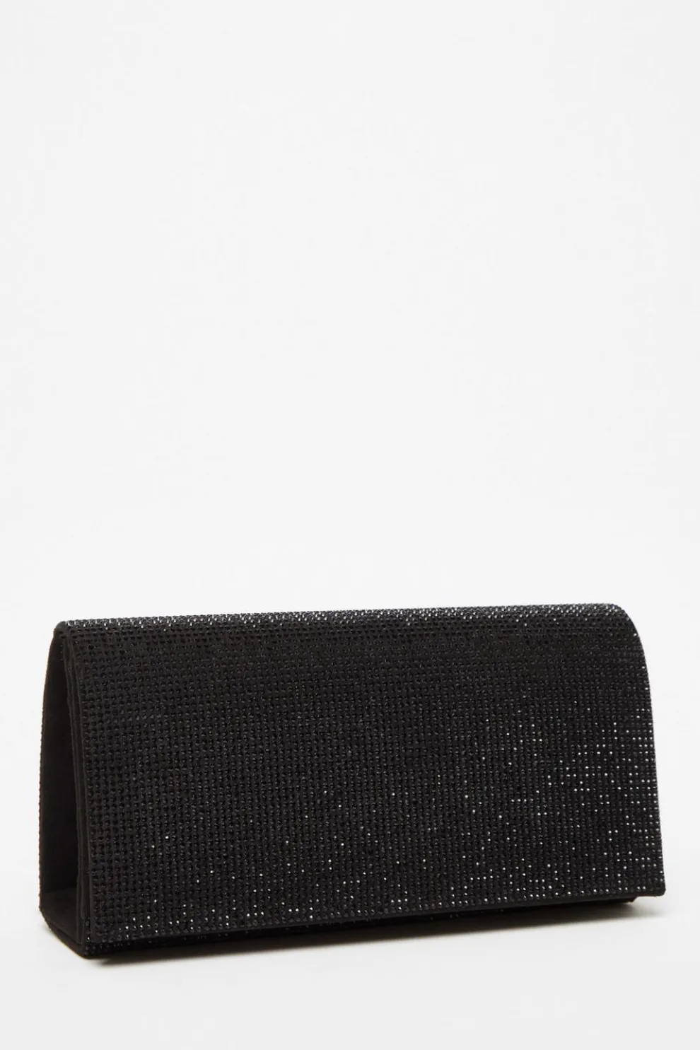 Black Diamante Embellished Clutch Bag