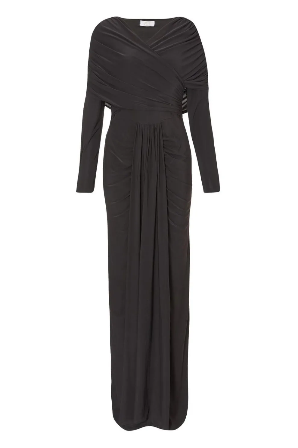 Black Draped Maxi Dress