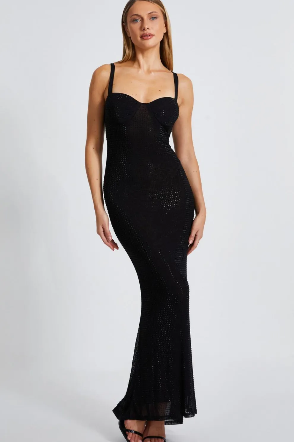 Black Embellished Maxi Dress