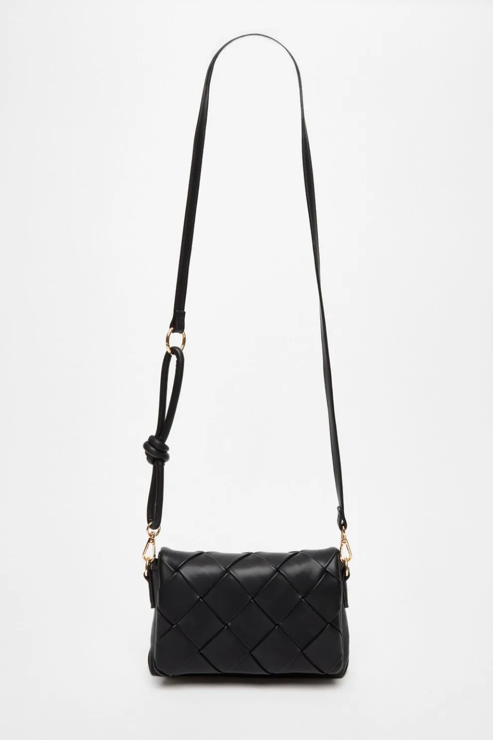 Black Faux Leather Cross Body Bag