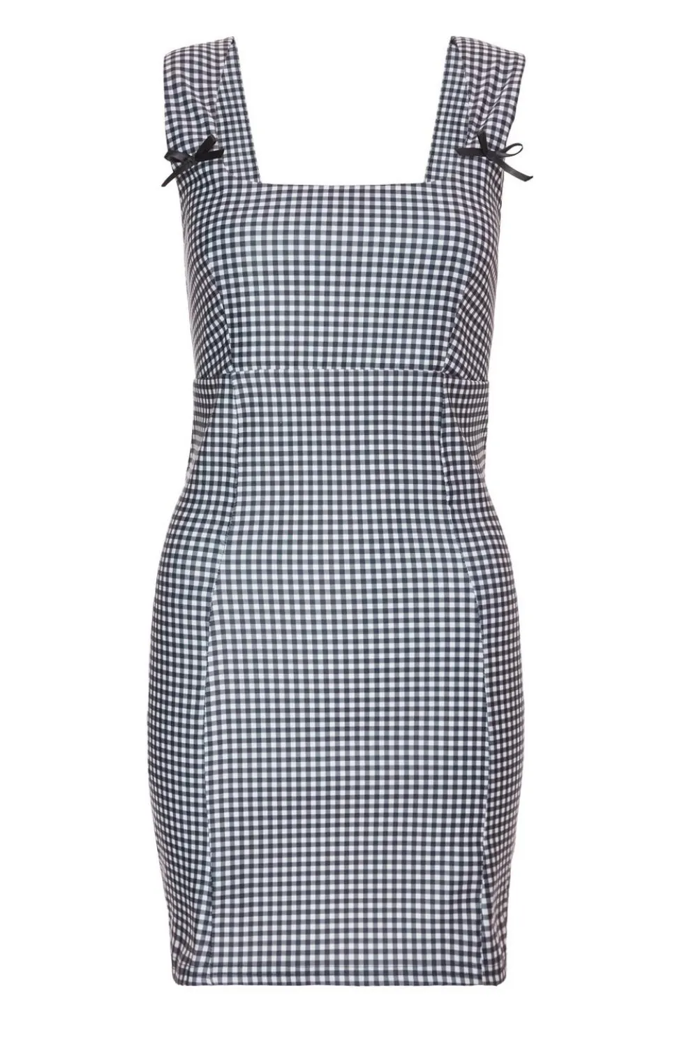 Black Gingham Mini Dress