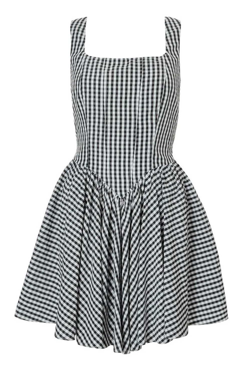 Black Gingham Skater Dress