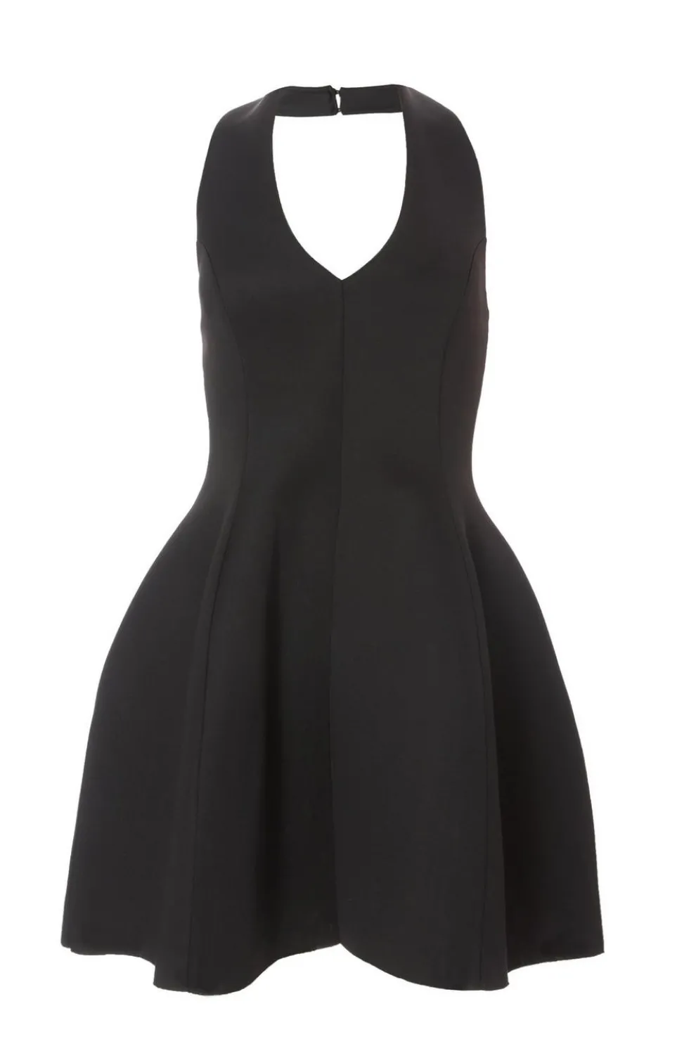 Black Halter Neck Skater Dress