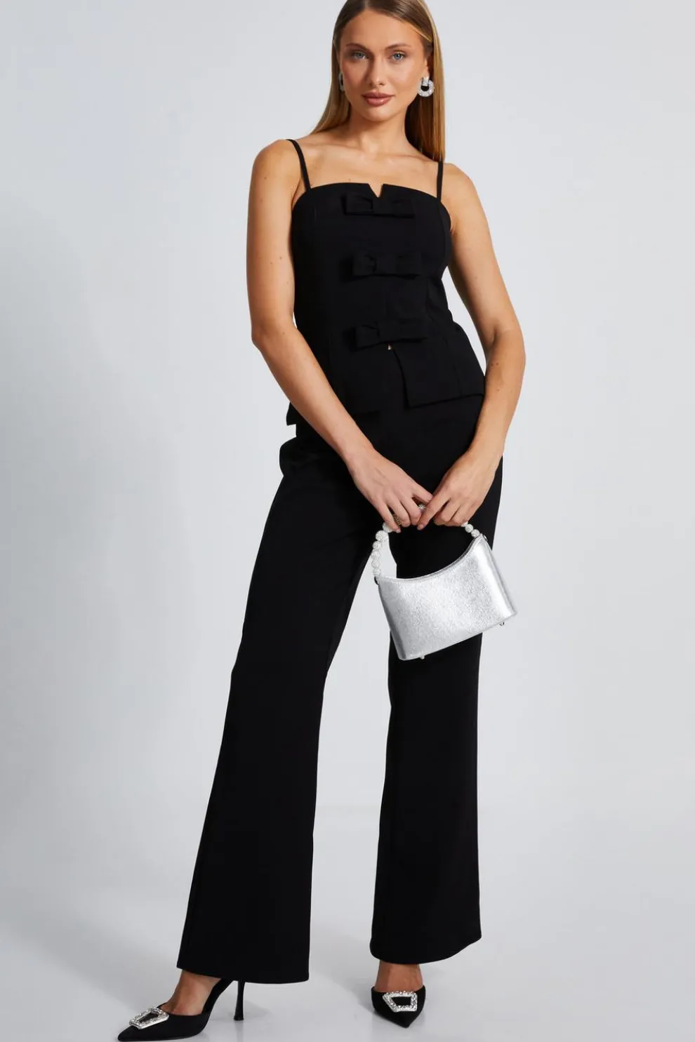 Black High Waisted Tailored Trousers