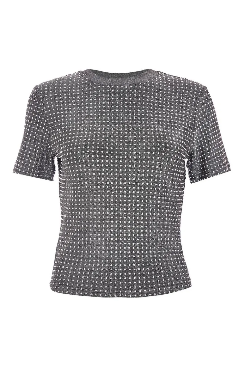 Black Knit Embellished Top