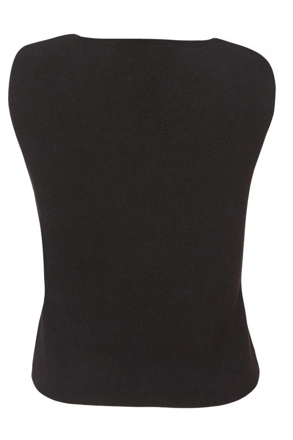 Black Knitted Button Front Waistcoat