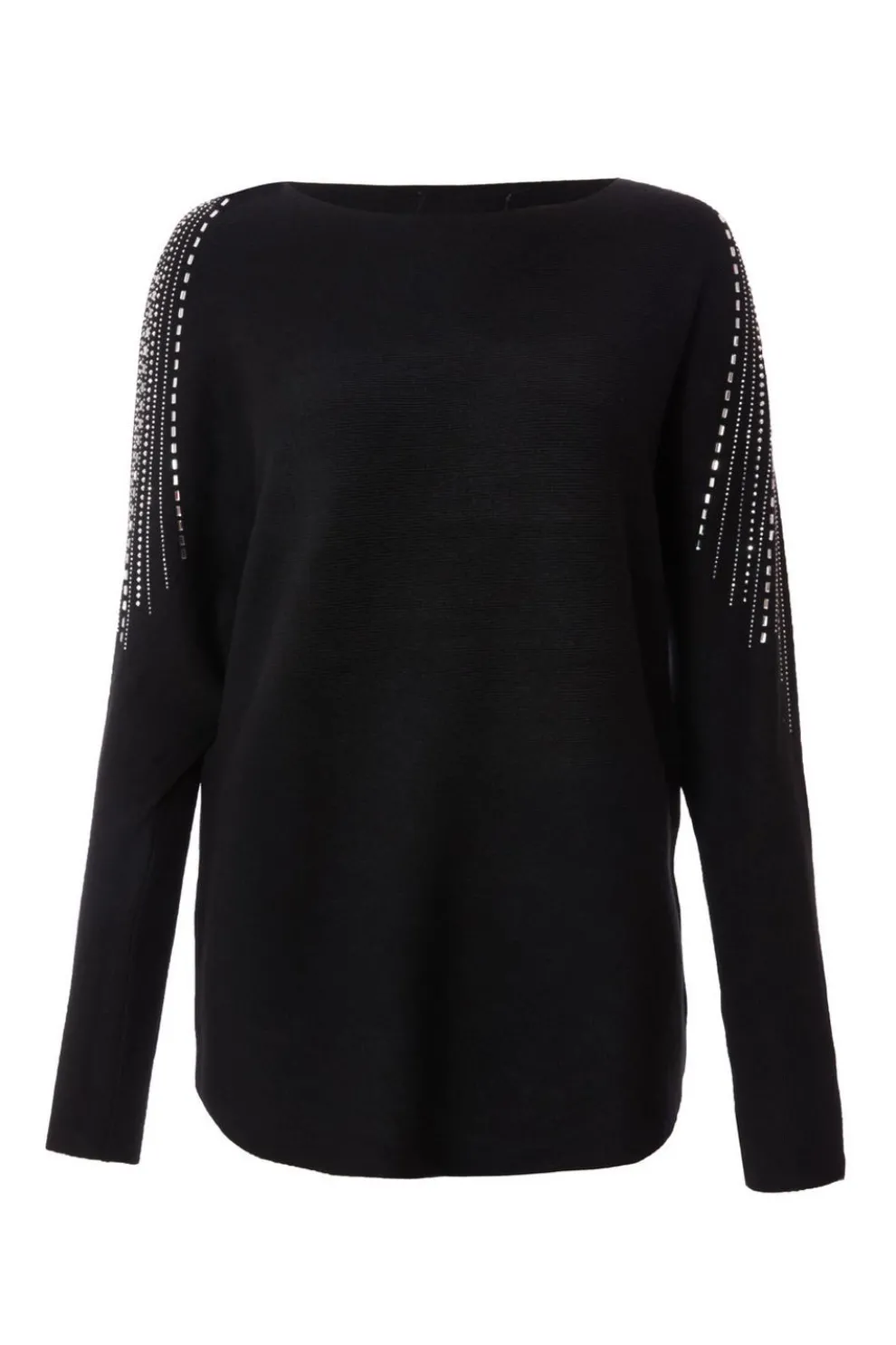 Black Knitted Diamante Jumper
