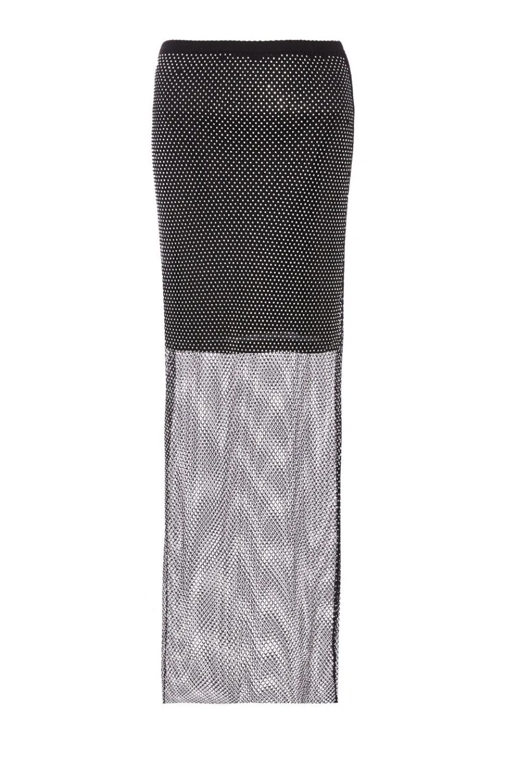 Black Mesh Diamante Midaxi Skirt