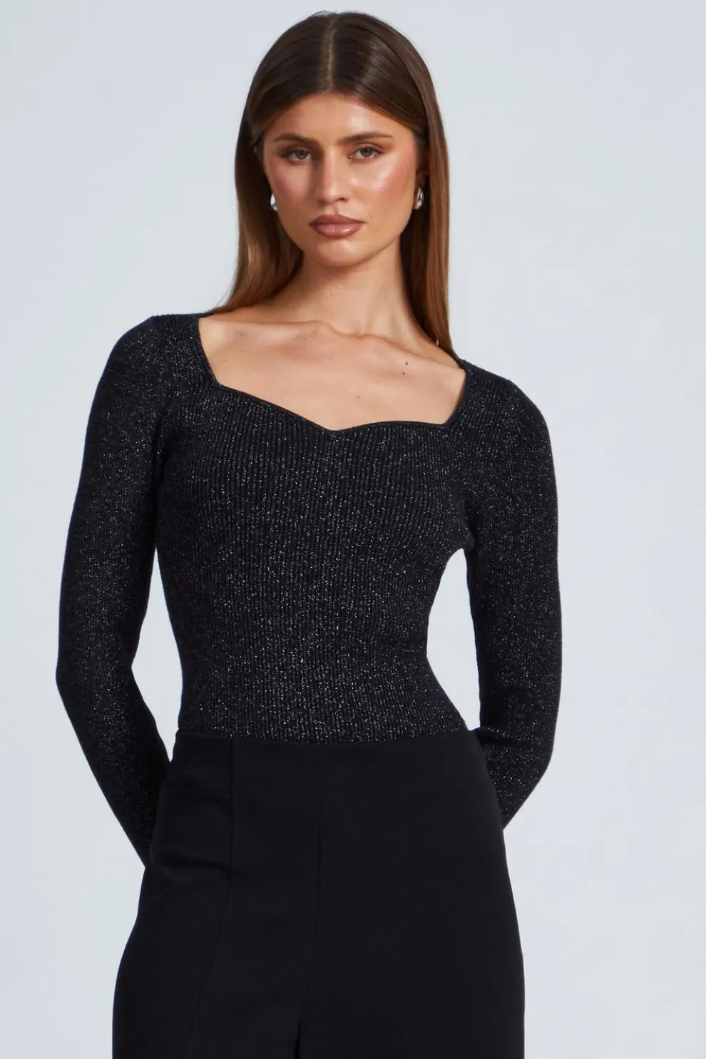 Black Metallic Glitter Jumper