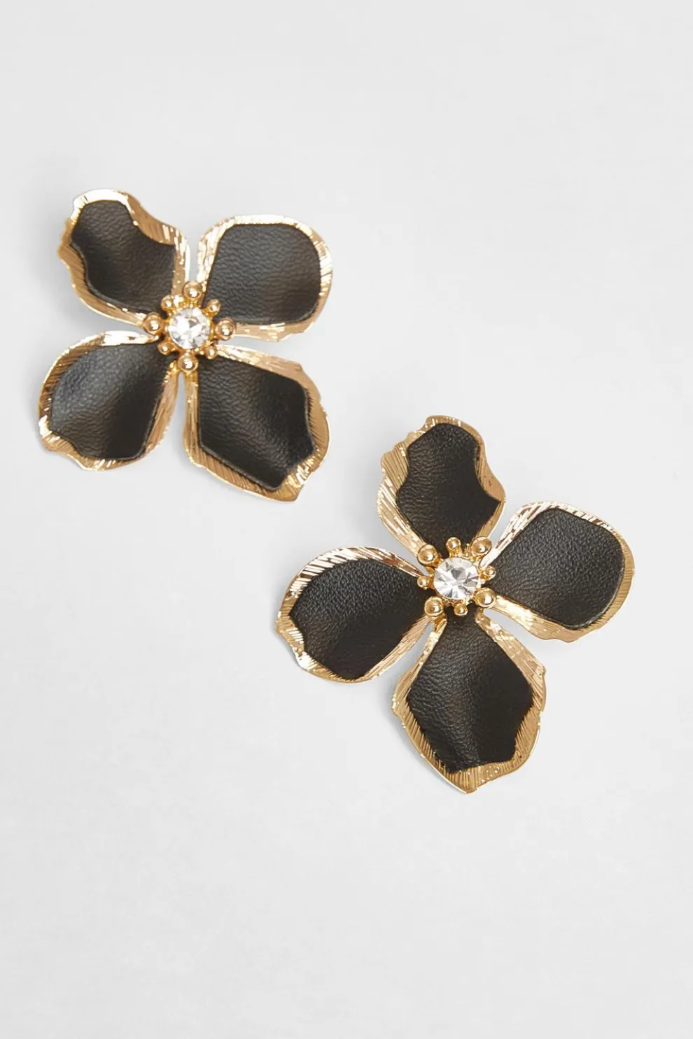 Black Oversized Flower Earrings