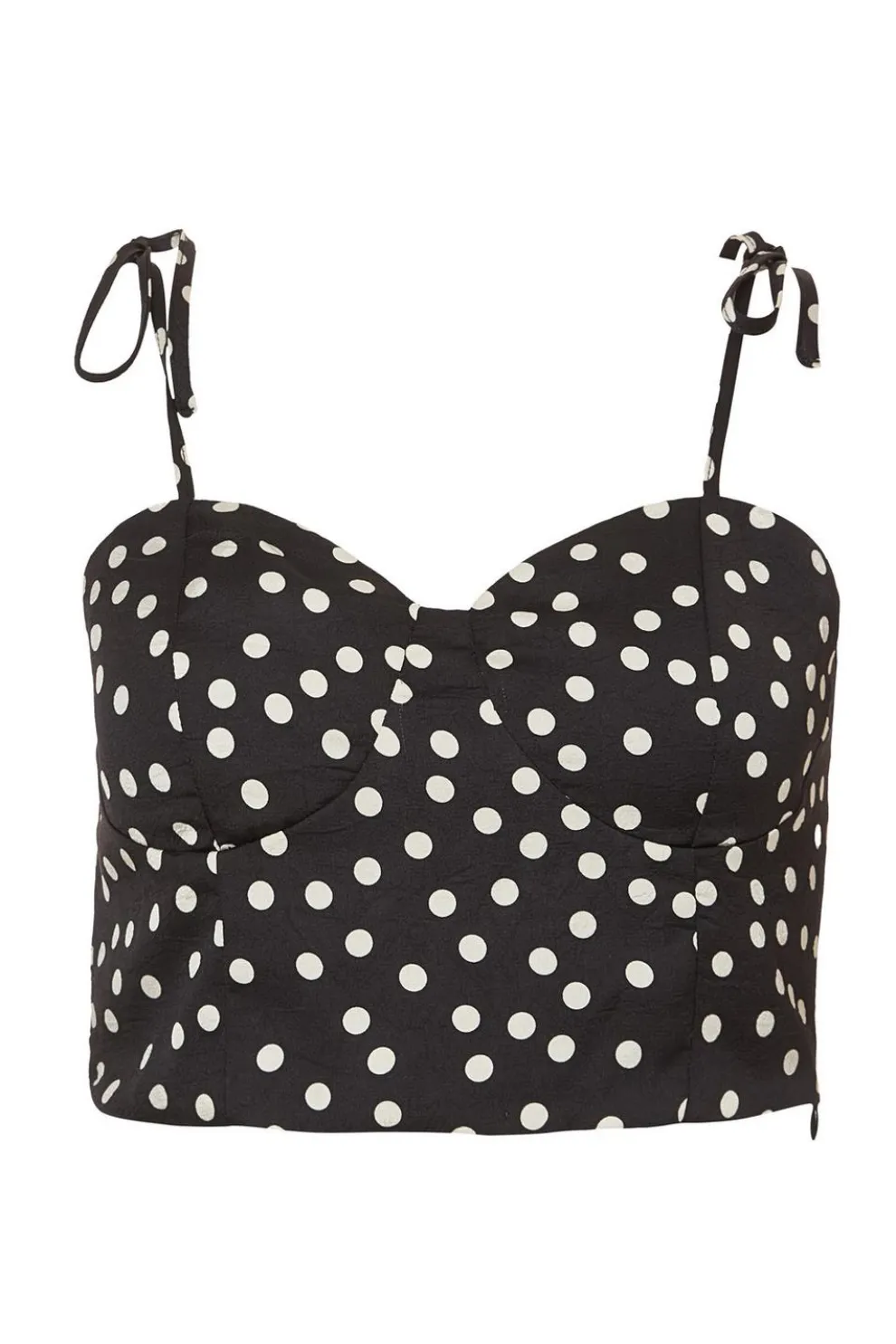 Black Polka Dot Crop Top