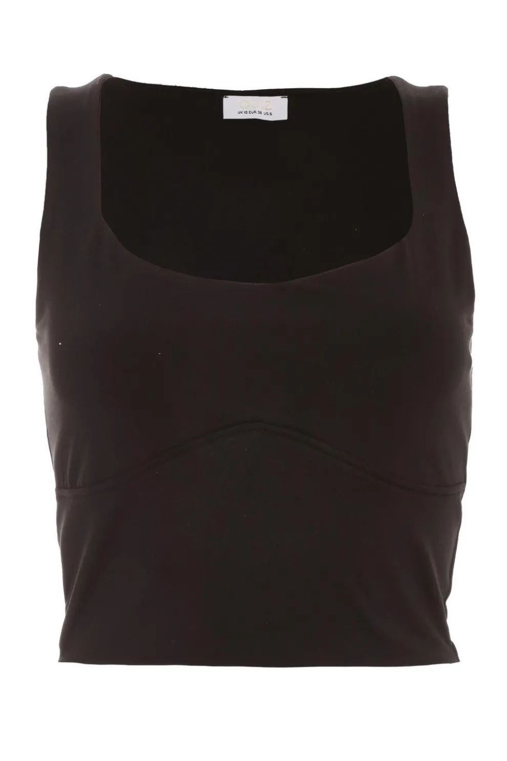 Black Scoop Neck Crop Top