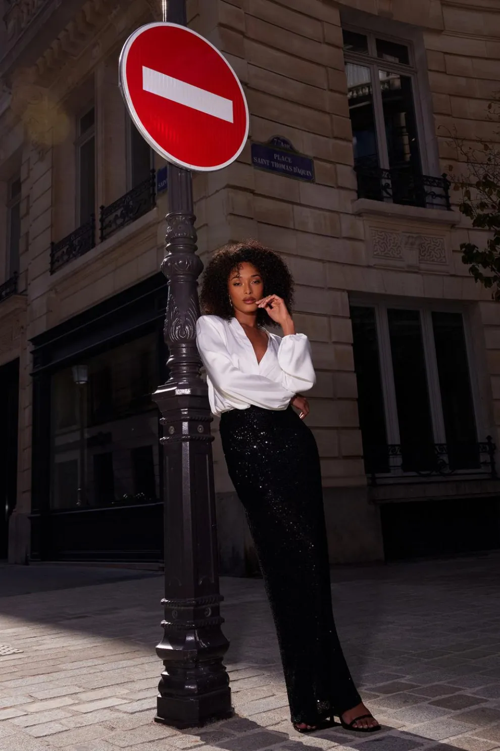 Black Sequin Maxi Skirt