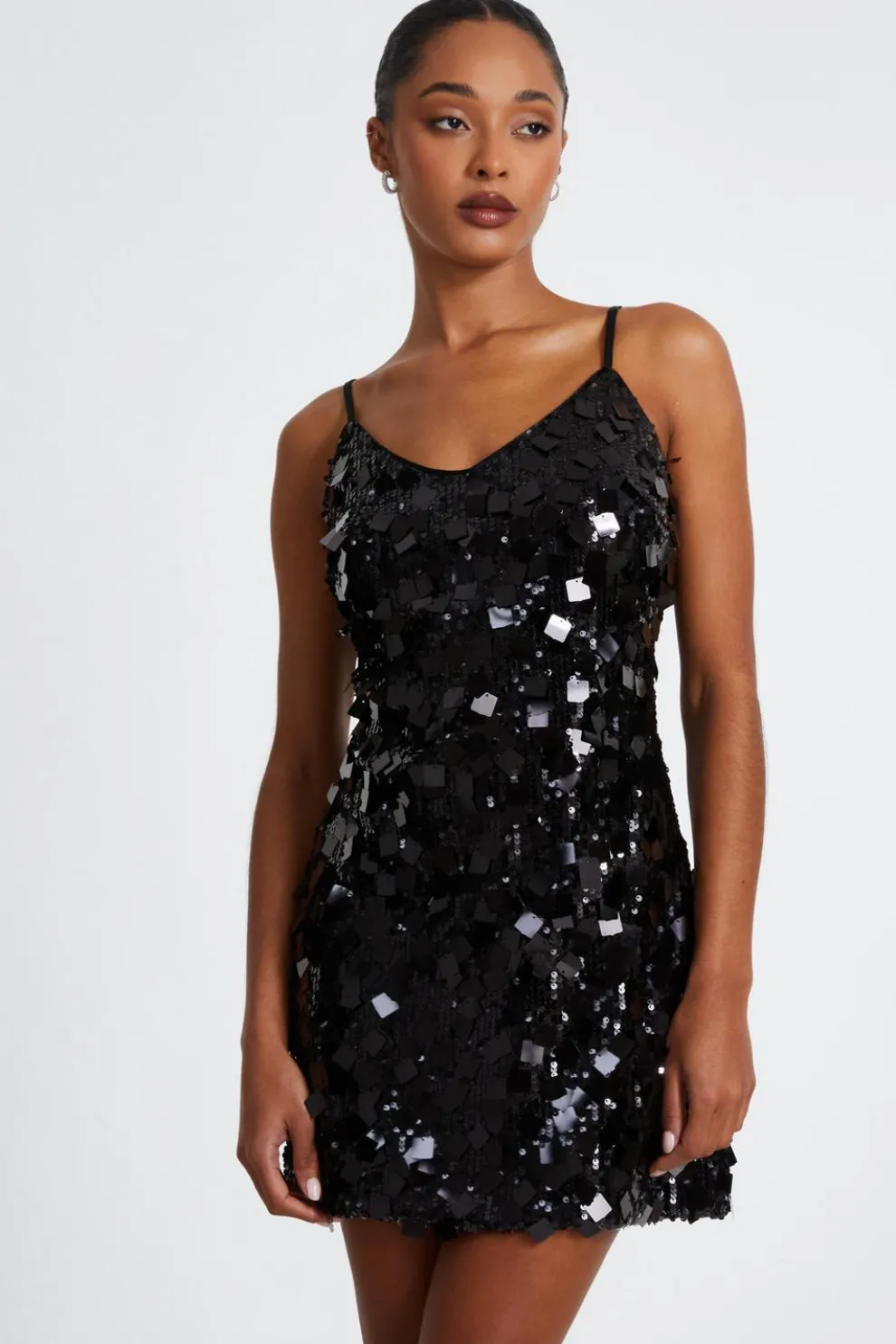 Black Sequin Mini Dress