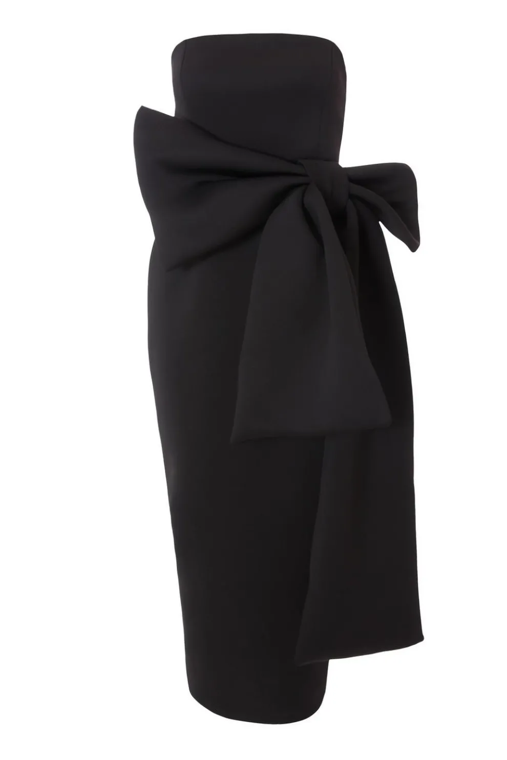 Black Strapless Bow Midaxi Dress