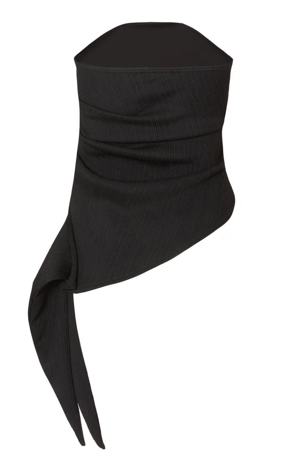 Black Textured Bandeau Top