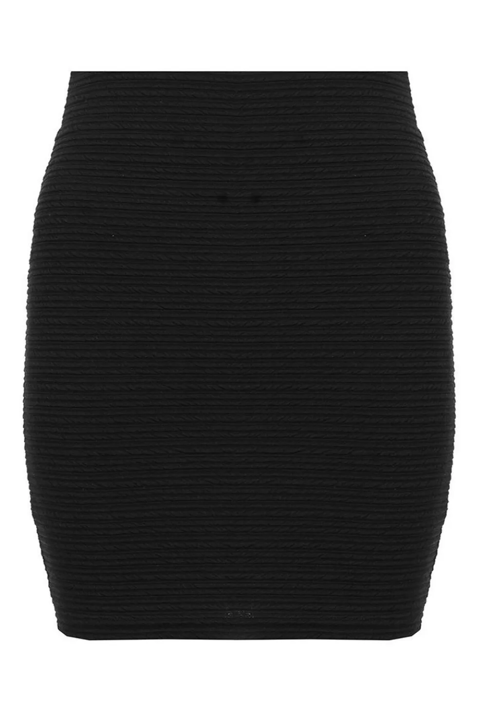 Black Textured Bodycon Mini Skirt