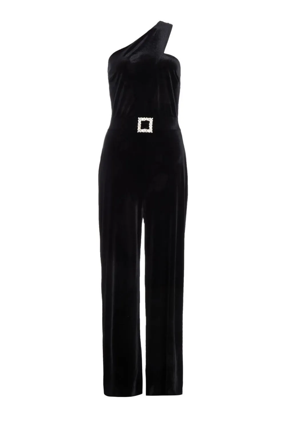 Black Velvet Asymmetric Jumpsuit