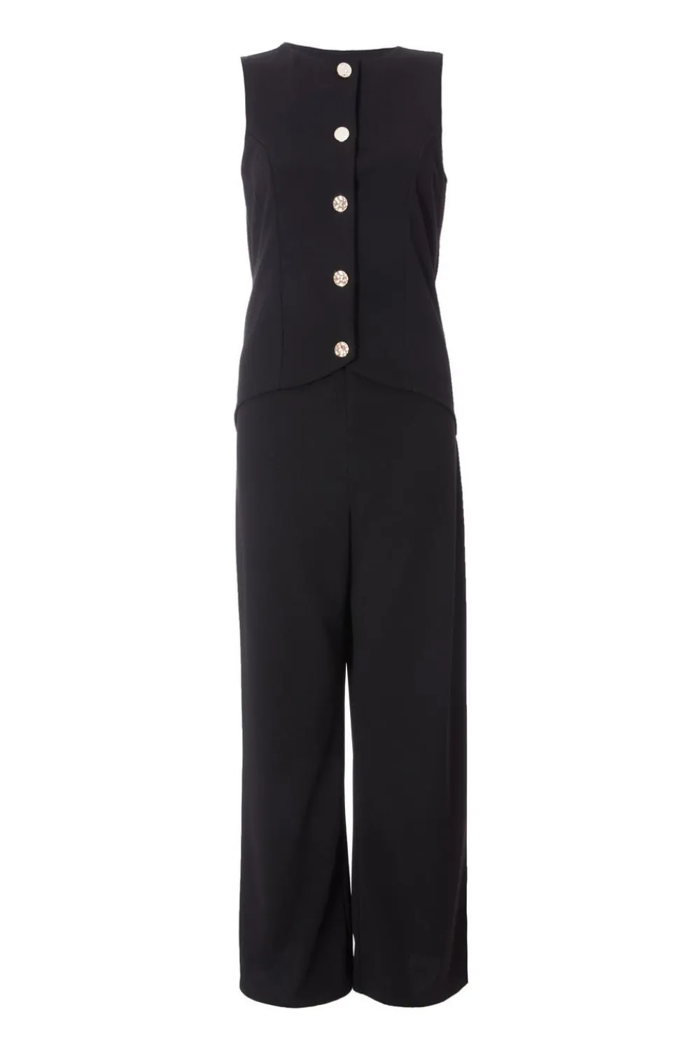 Black Waistcoat Jumpsuit
