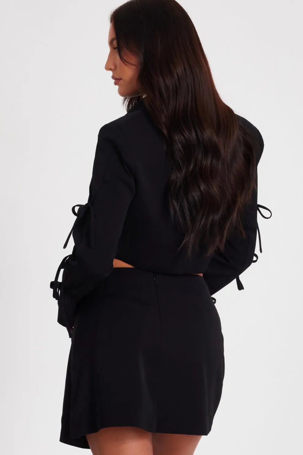 Black Wrap Mini Skirt