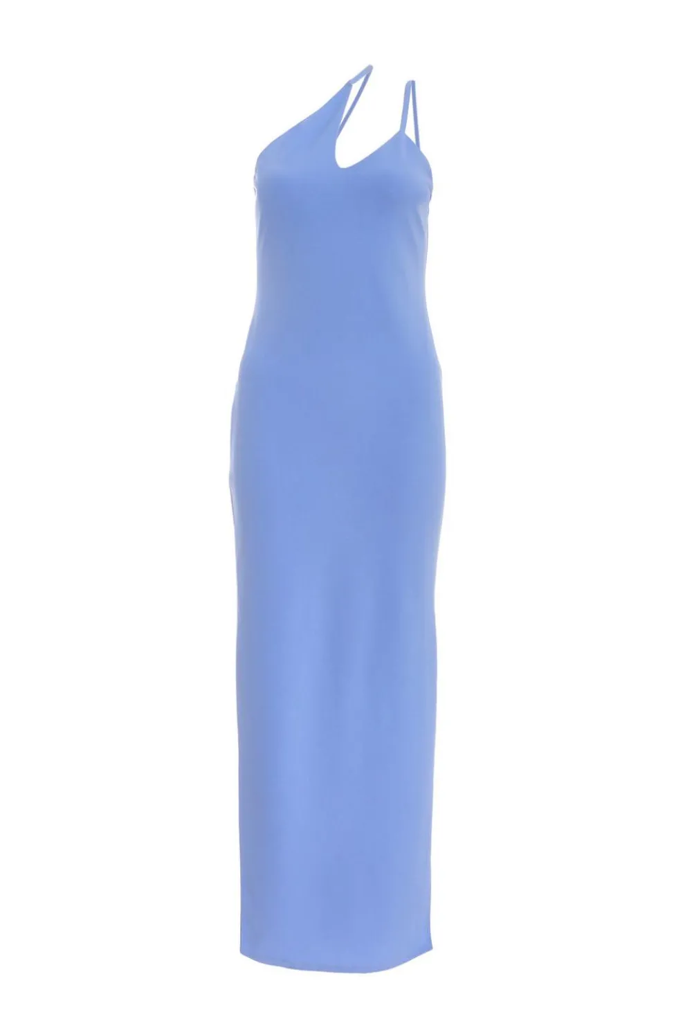 Blue Cut Out One Shoulder Midaxi Dress