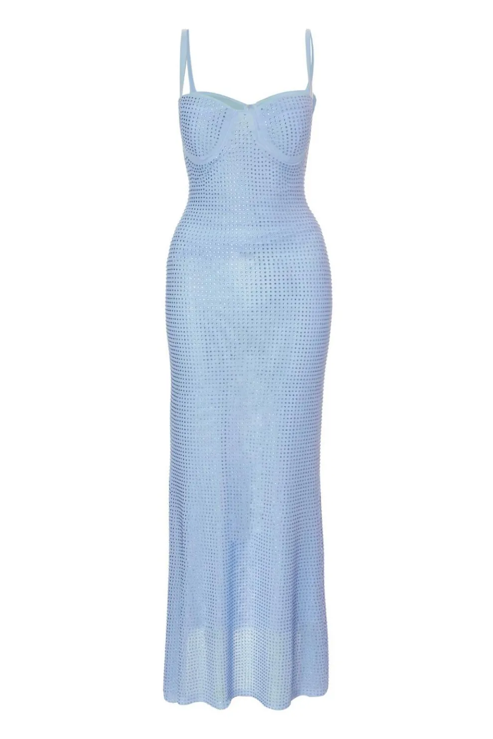 Blue Diamante Maxi Dress