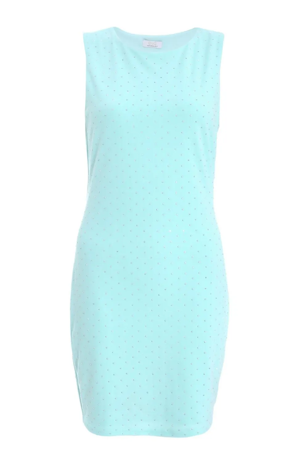 Blue Embellished Bodycon Mini Dress
