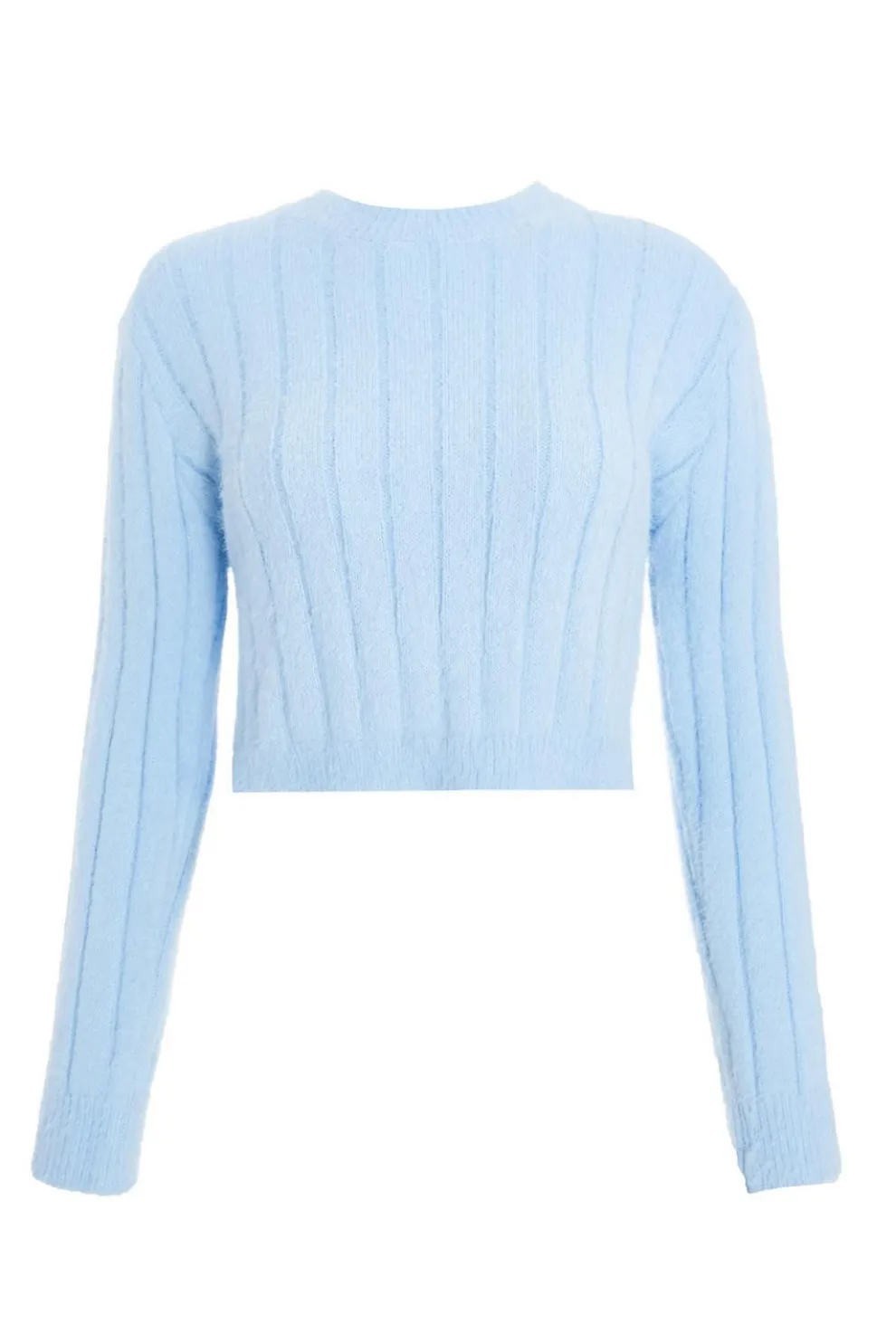 Blue Fluffy Knit Jumper
