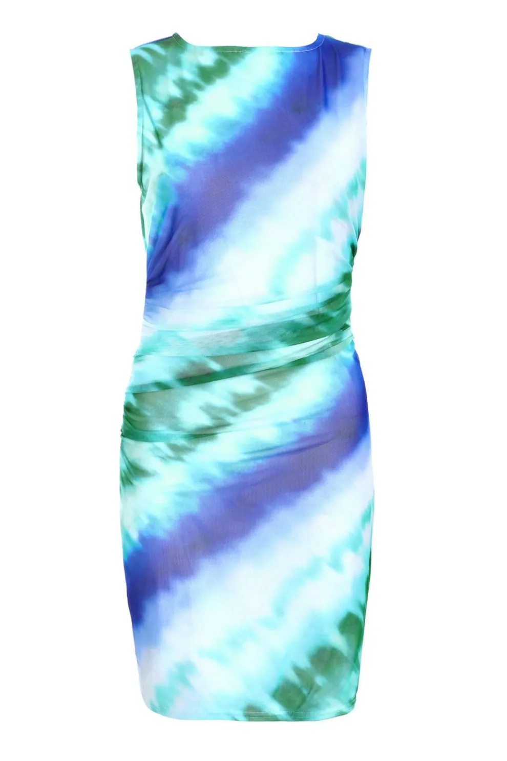Blue Ombre Mesh Bodycon Dress
