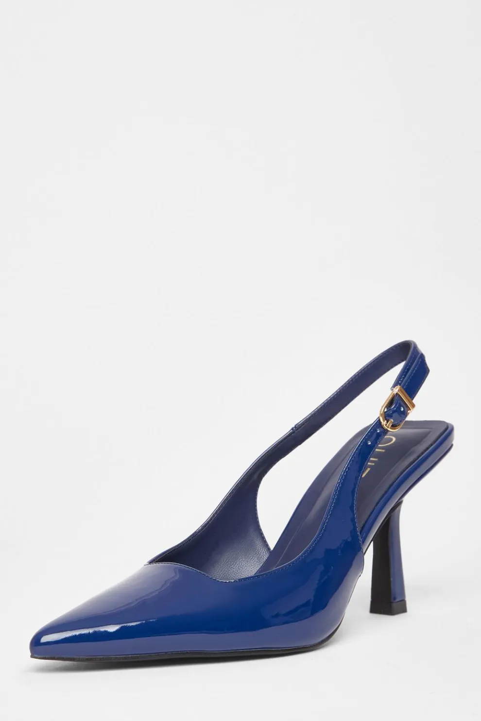 Blue Patent Sling Back Court Heels