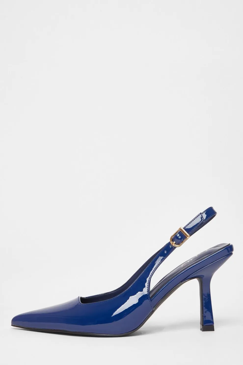 Blue Patent Sling Back Court Heels