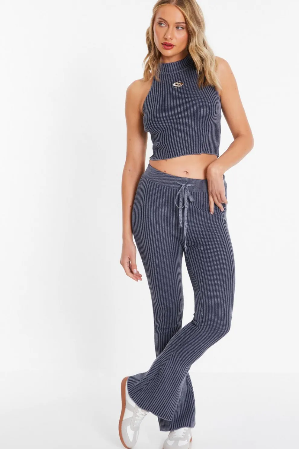 Blue Ribbed Trousers