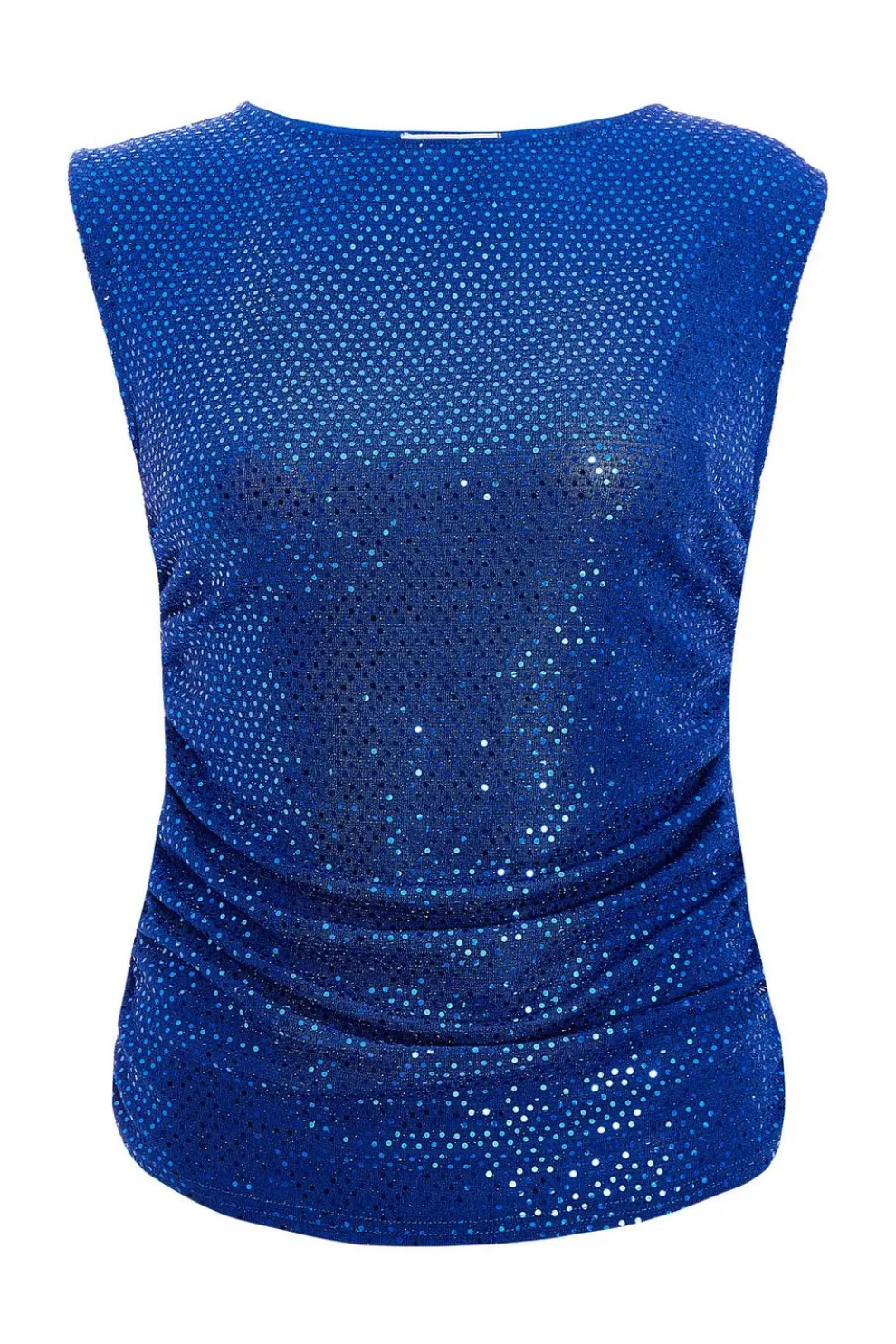 Blue Sequin Vest Top