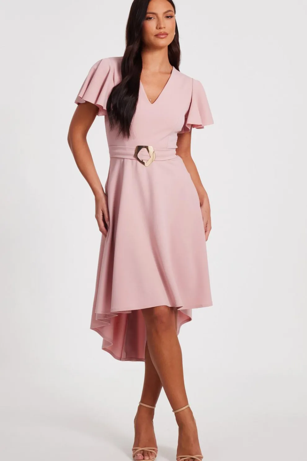 Blush Dip Hem Midi Dress